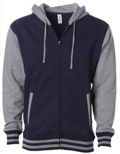 Lade das Bild in den Galerie-Viewer, Sweatjacke zweifarbig mit Kapuze, inkl. Druck nach Kundenwunsch