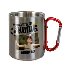 Lade das Bild in den Galerie-Viewer, Edelstahl-Tasse TREK mit Karabiner inkl. Druck nach Kundenwunsch