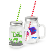Lade das Bild in den Galerie-Viewer, Henkelglas Mason Jar inkl. Druck nach Kundenwunsch
