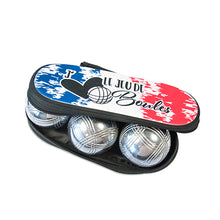 Lade das Bild in den Galerie-Viewer, Bouletasche für 3 Boule-Kugeln und Zielkugel inkl. Druck nach Kundenwunsch