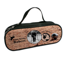 Lade das Bild in den Galerie-Viewer, Bouletasche für 3 Boule-Kugeln und Zielkugel inkl. Druck nach Kundenwunsch