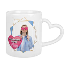 Lade das Bild in den Galerie-Viewer, Keramik-Partnertasse mit Herzhenkel inkl. Druck nach Kundenwunsch