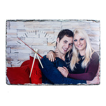 Lade das Bild in den Galerie-Viewer, Tischuhr aus Schiefer inkl. Druck nach Kundenwunsch