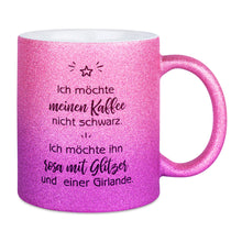 Lade das Bild in den Galerie-Viewer, Keramik-Tasse Glitzer Farbverlauf inkl. Druck nach Kundenwunsch