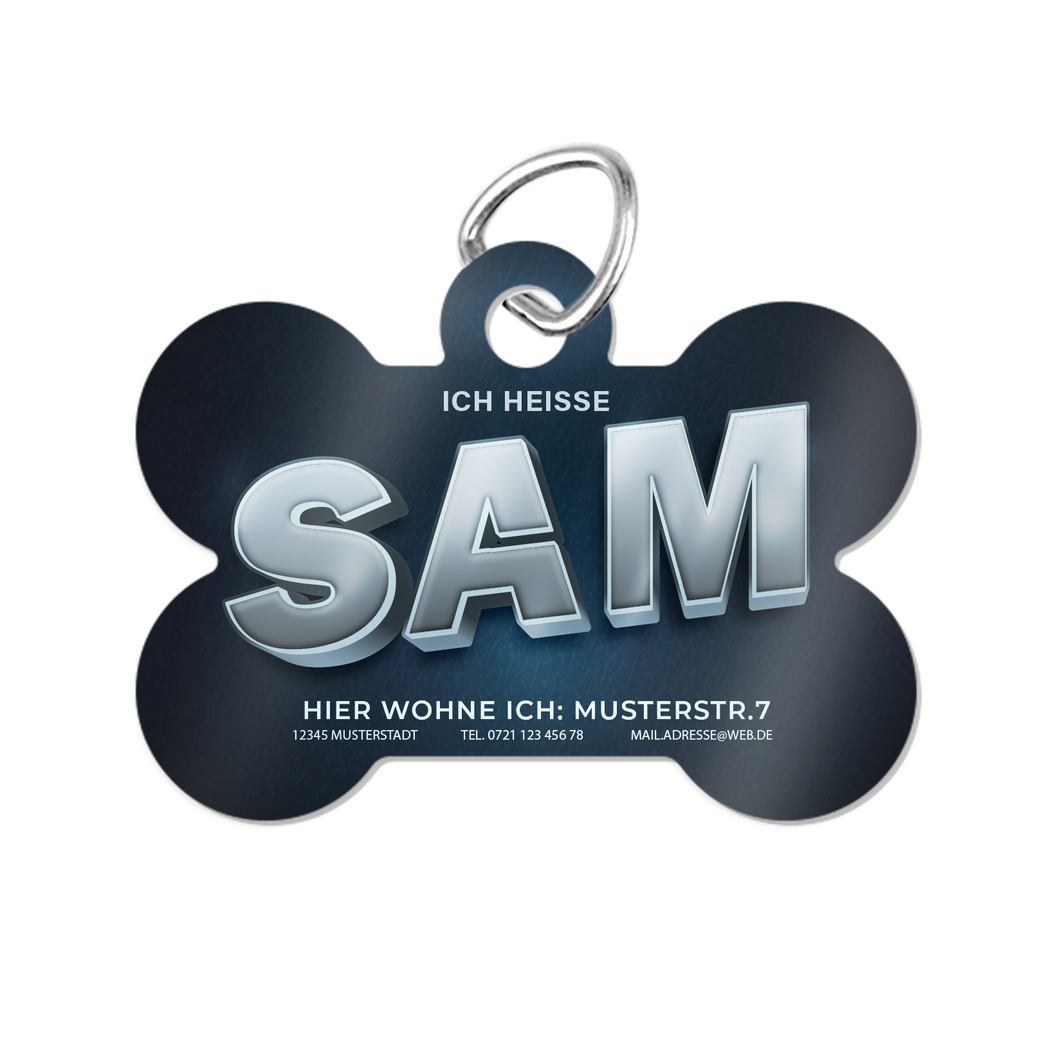 Anhänger Knochen aus Alu inkl. Druck nach Kundenwunsch